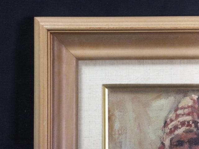 小田和典　直筆サイン『果物売りの少年』キャンヴァスに油彩 4号 0418G