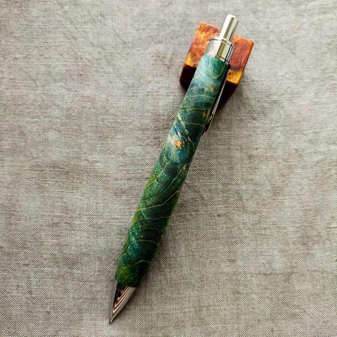 【秘境】　ハンドメイド　木軸シャープぺン　スタビライズドウッド　0.5mm