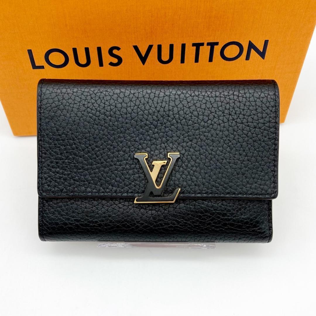 IC　ルイヴィトン　カプシーヌ　コンパクト　ノワール　三つ折り財布　625