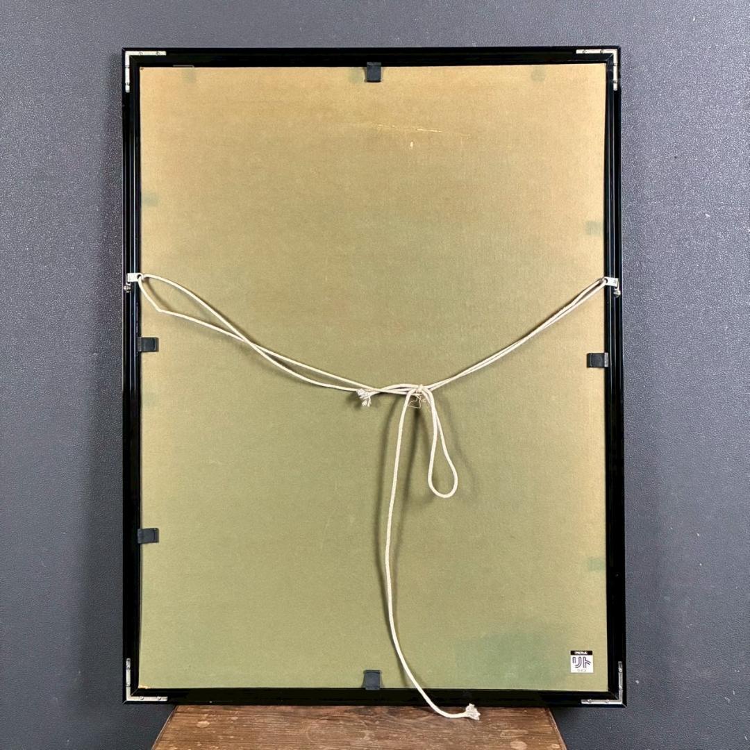 内田正泰「炭焼小屋の秋」リトグラフ 直筆サイン入り 額縁入り 風景画 紅葉