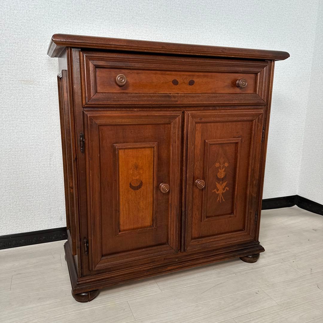 イタリア製 象嵌細工 アンティークスタイル コンソール キャビネット i4※
