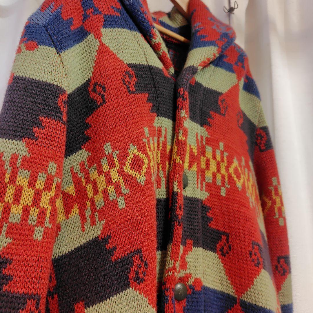 jelado ラグナL ネイティブ柄 ショールカーディガン オールドネイビー