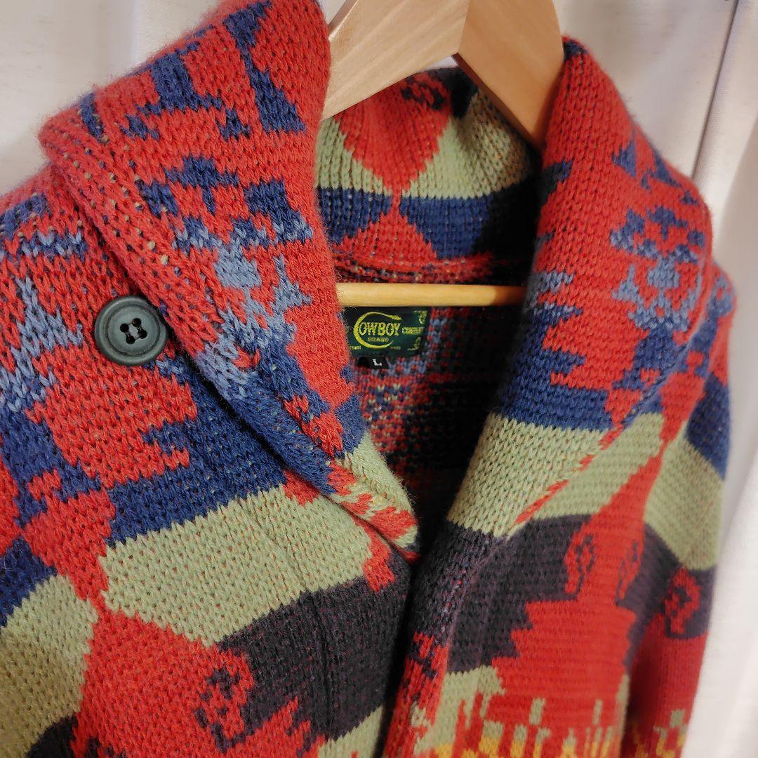 jelado ラグナL ネイティブ柄 ショールカーディガン オールドネイビー