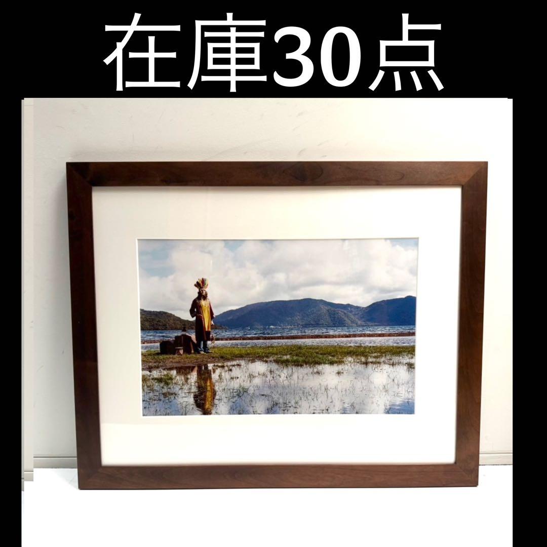 【在庫25】額 額縁 木製 焦茶 ダークブラウン 大きいサイズ アート 写真 d