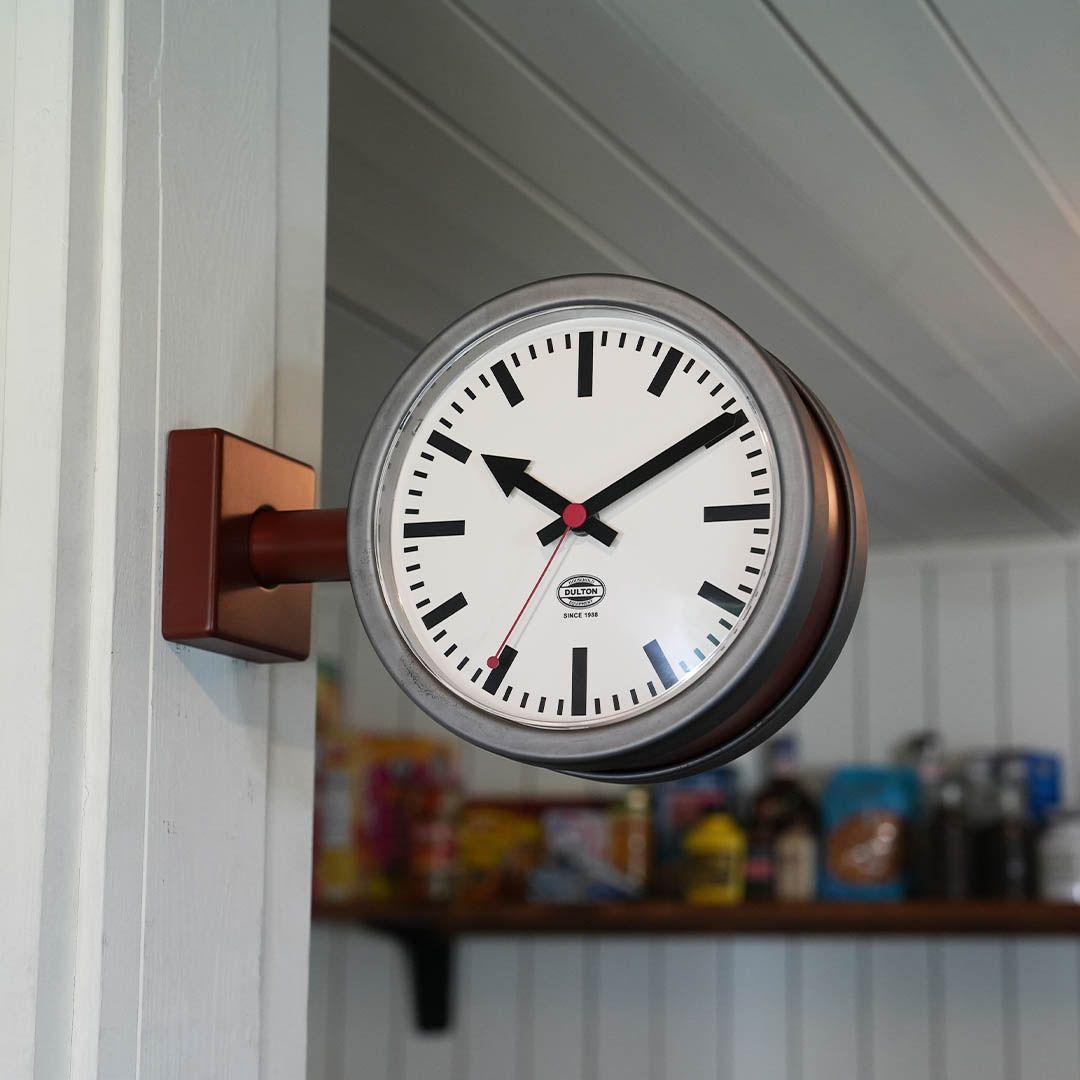 新品 両面時計 ダブルフェイスクロック2 BROWN ダルトン インテリア 小物