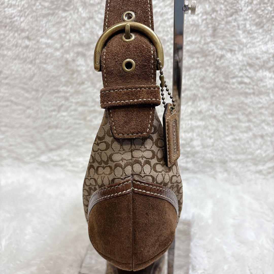 Coach ホーボー シグネチャー柄 ワン ショルダーバッグ ブラウン