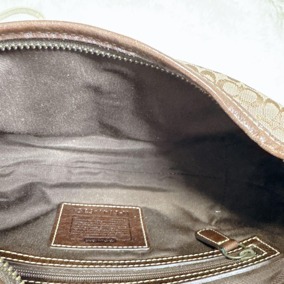 Coach ホーボー シグネチャー柄 ワン ショルダーバッグ ブラウン