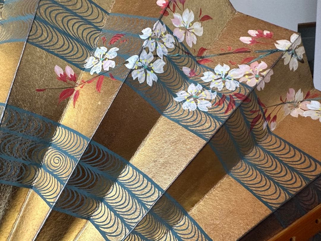 両面装飾有り！　十松屋福井　扇子　御舞扇　京都　金箔　竹　京扇子