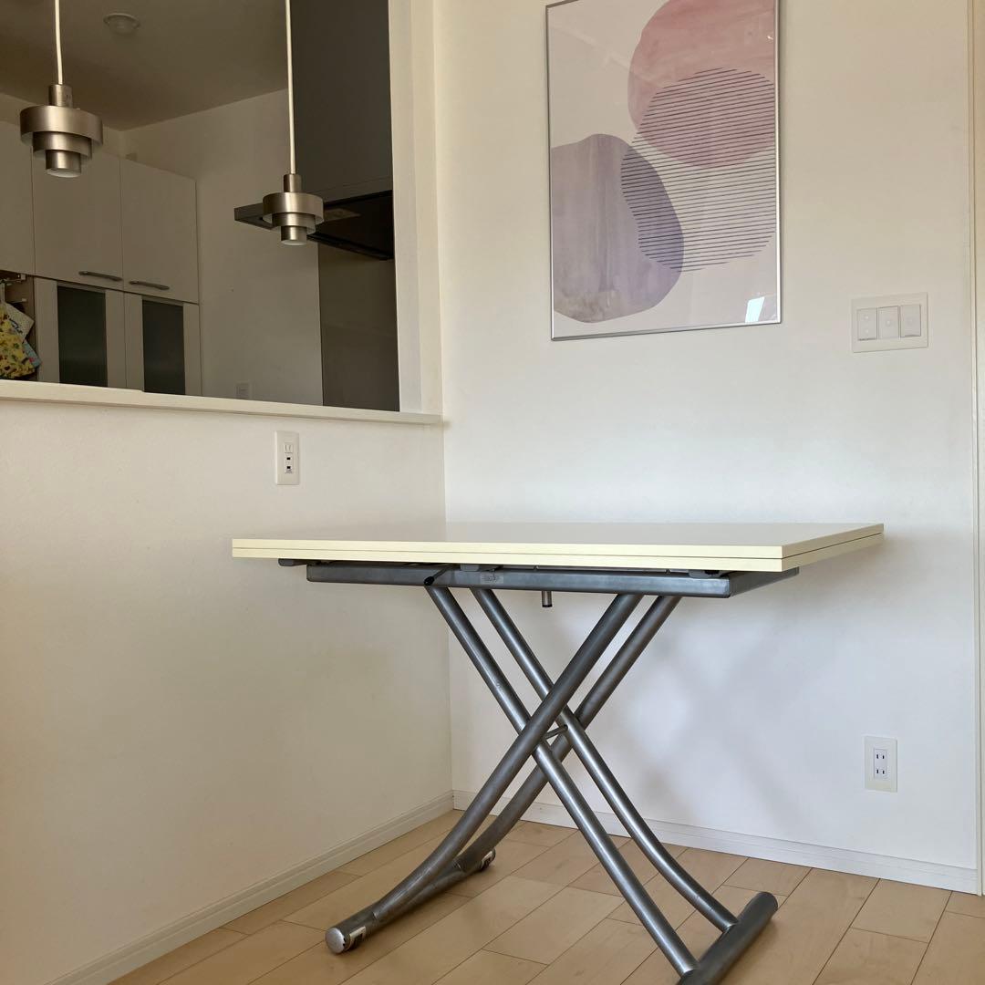 OZZIO 昇降 伸長 ダイニングテーブル 白　オッジオ