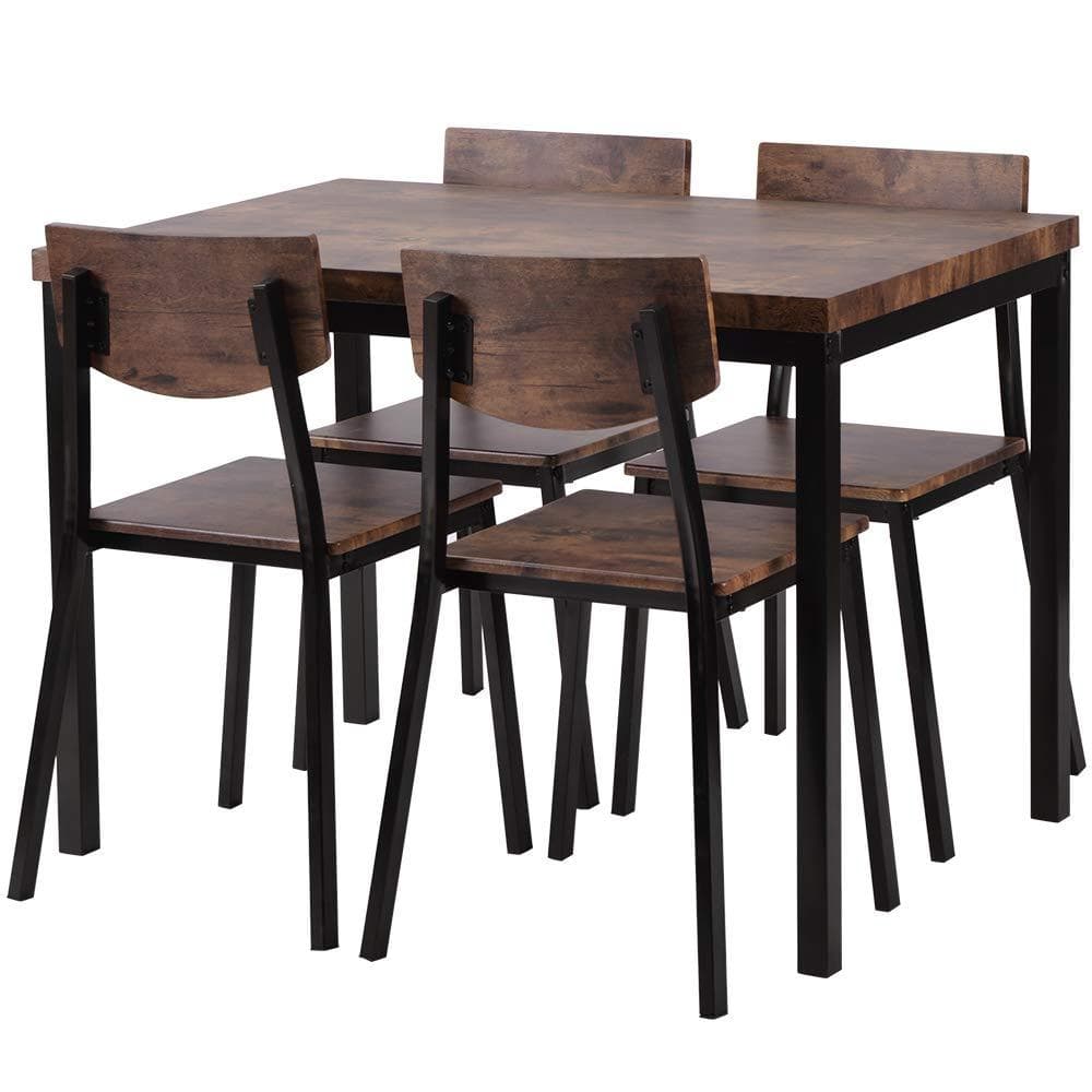 超人気！4人掛け テーブル＆チェア4脚 オシャレ北欧風 幅110 BROWN