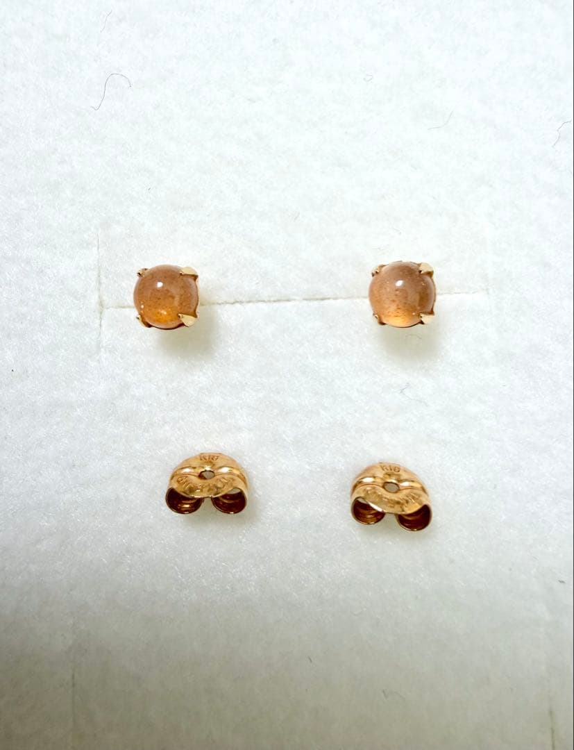 極美品　TAKE-UP セカンドピアス　K18YG オレンジムーンストーン