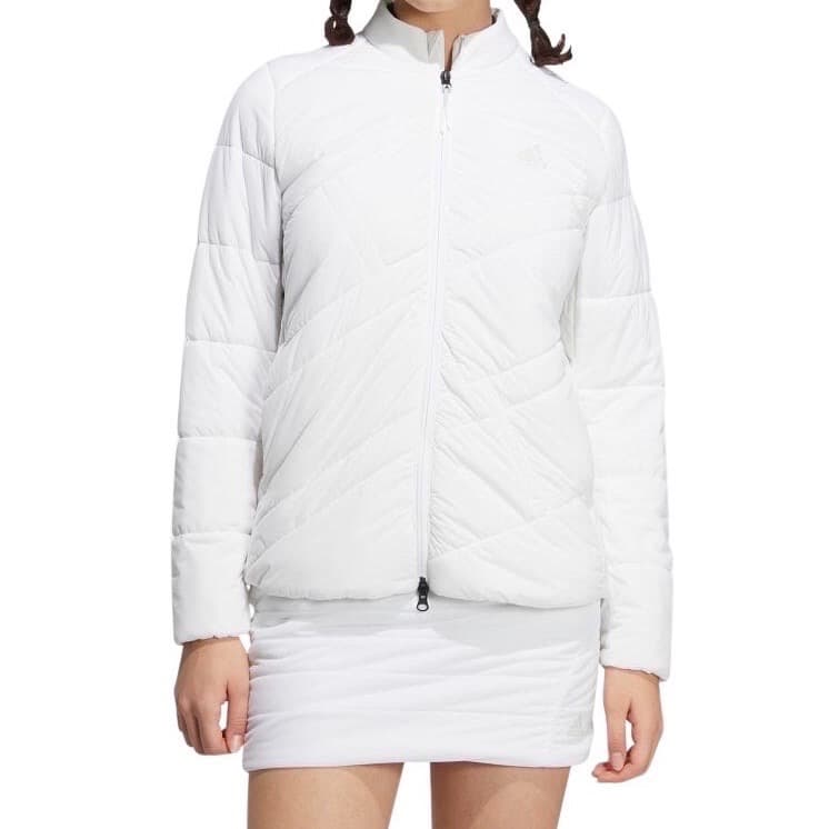 【M】秋冬 アディダス ゴルフ キルティング 中綿セットアップ 白