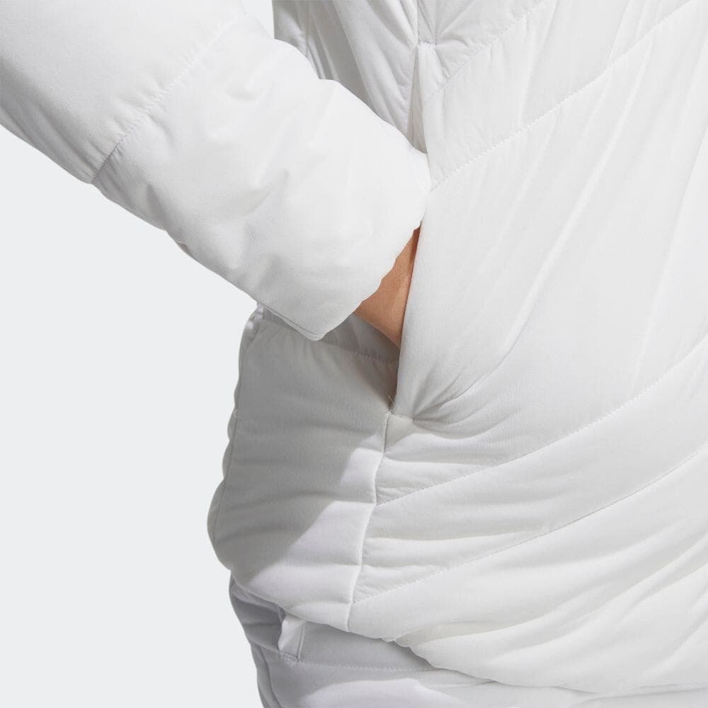 【M】秋冬 アディダス ゴルフ キルティング 中綿セットアップ 白