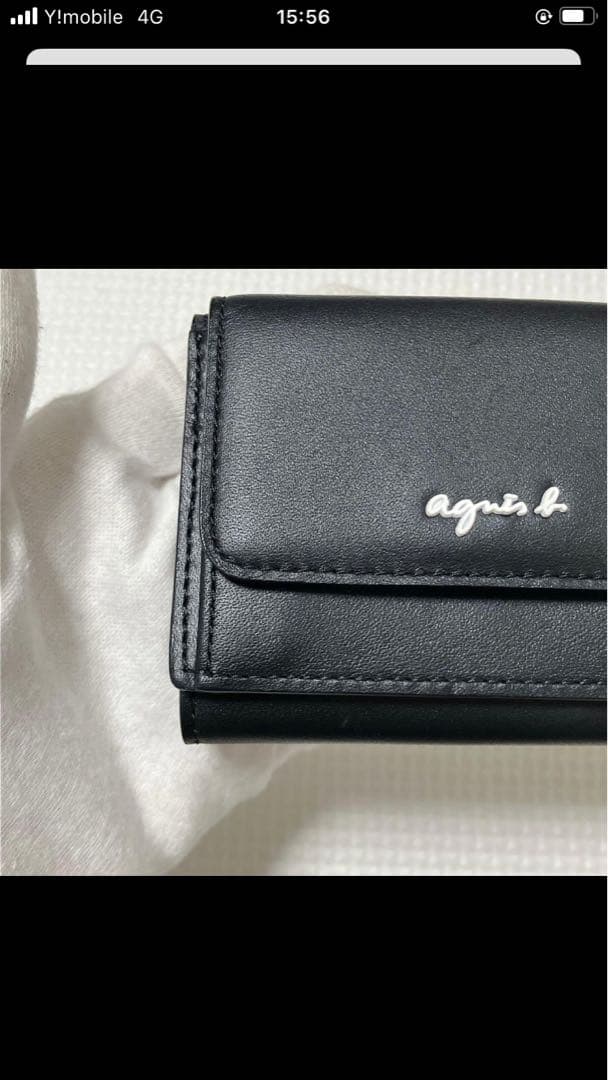未使用　agnes b. アニエスベー　レザー三つ折り財布　ブラック　ミニ財布