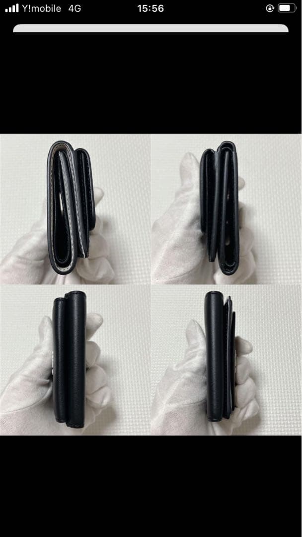 未使用　agnes b. アニエスベー　レザー三つ折り財布　ブラック　ミニ財布