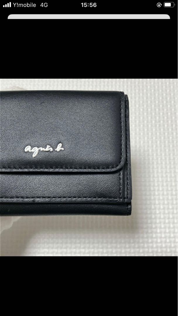 未使用　agnes b. アニエスベー　レザー三つ折り財布　ブラック　ミニ財布