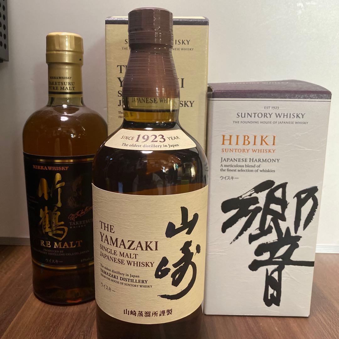 竹鶴ピュアモルト旧ラベル1本　山崎NA1本 響1本 合計3本