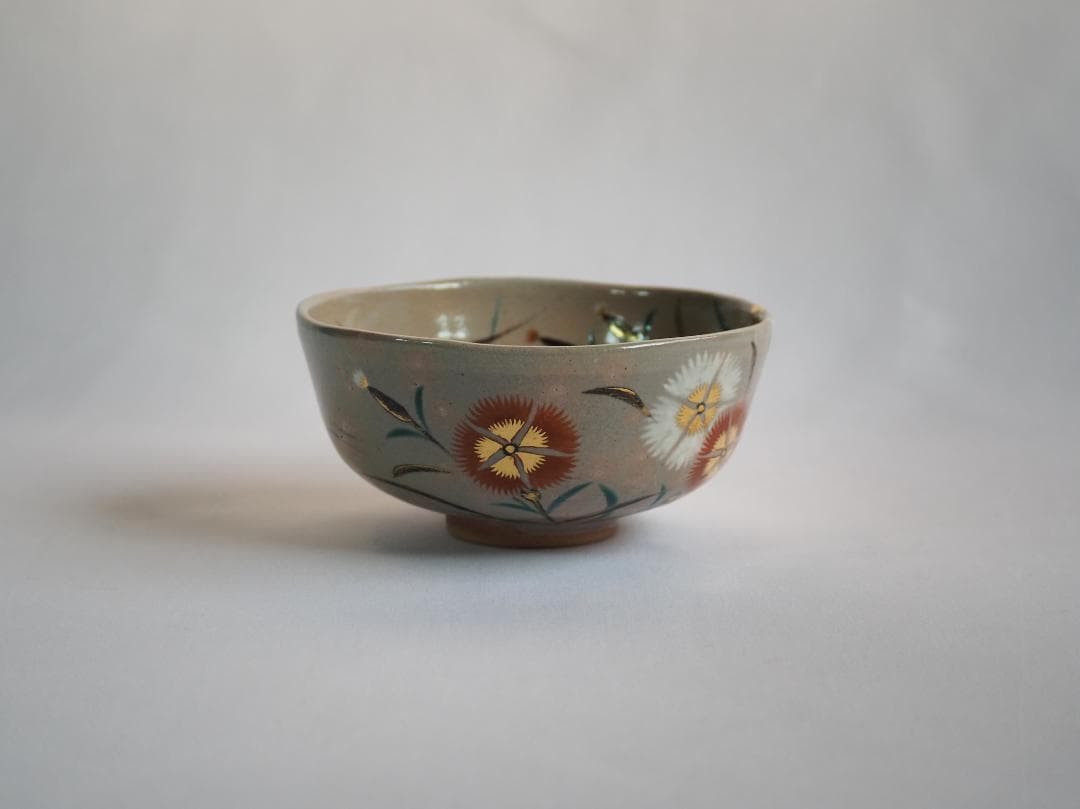 裏千家15世鵬雲斎御書付『撫子之絵茶碗』17代永樂善五郎（而全）造