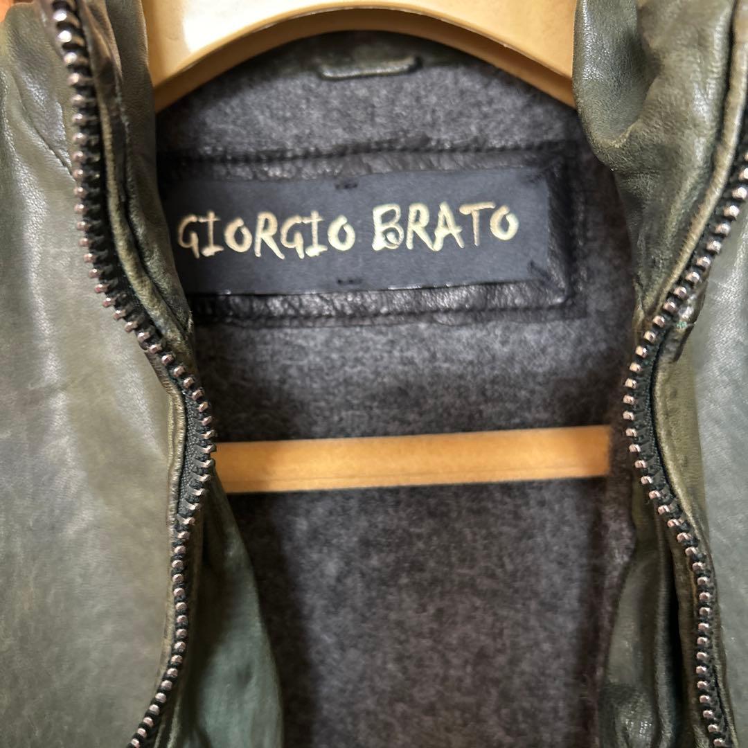 Giorgio Brato ダークグリーン レザーライダース　ジョルジオブラッド