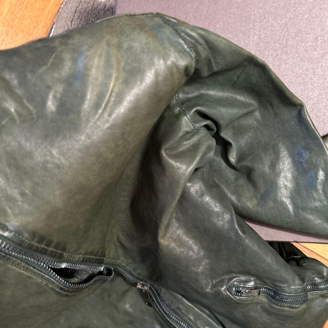 Giorgio Brato ダークグリーン レザーライダース　ジョルジオブラッド