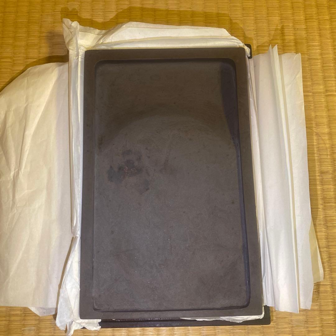 宋坑端渓長方硯　10吋