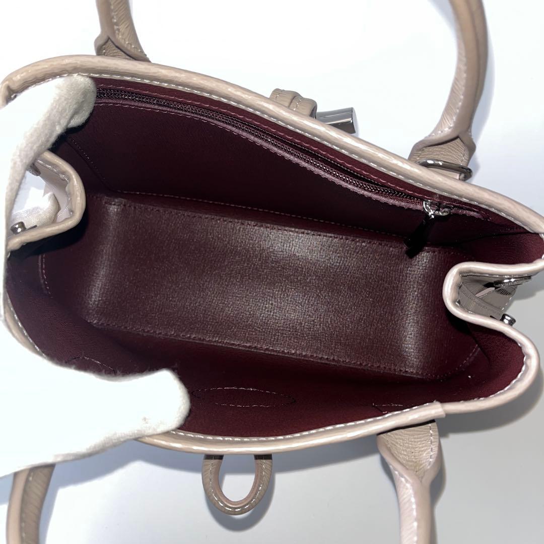 ロンシャン　ロゾ トップハンドル S　2way　ハンドバッグ　レザー　グレージュ