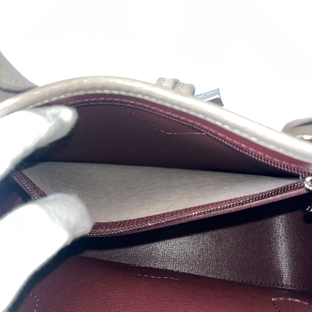 ロンシャン　ロゾ トップハンドル S　2way　ハンドバッグ　レザー　グレージュ