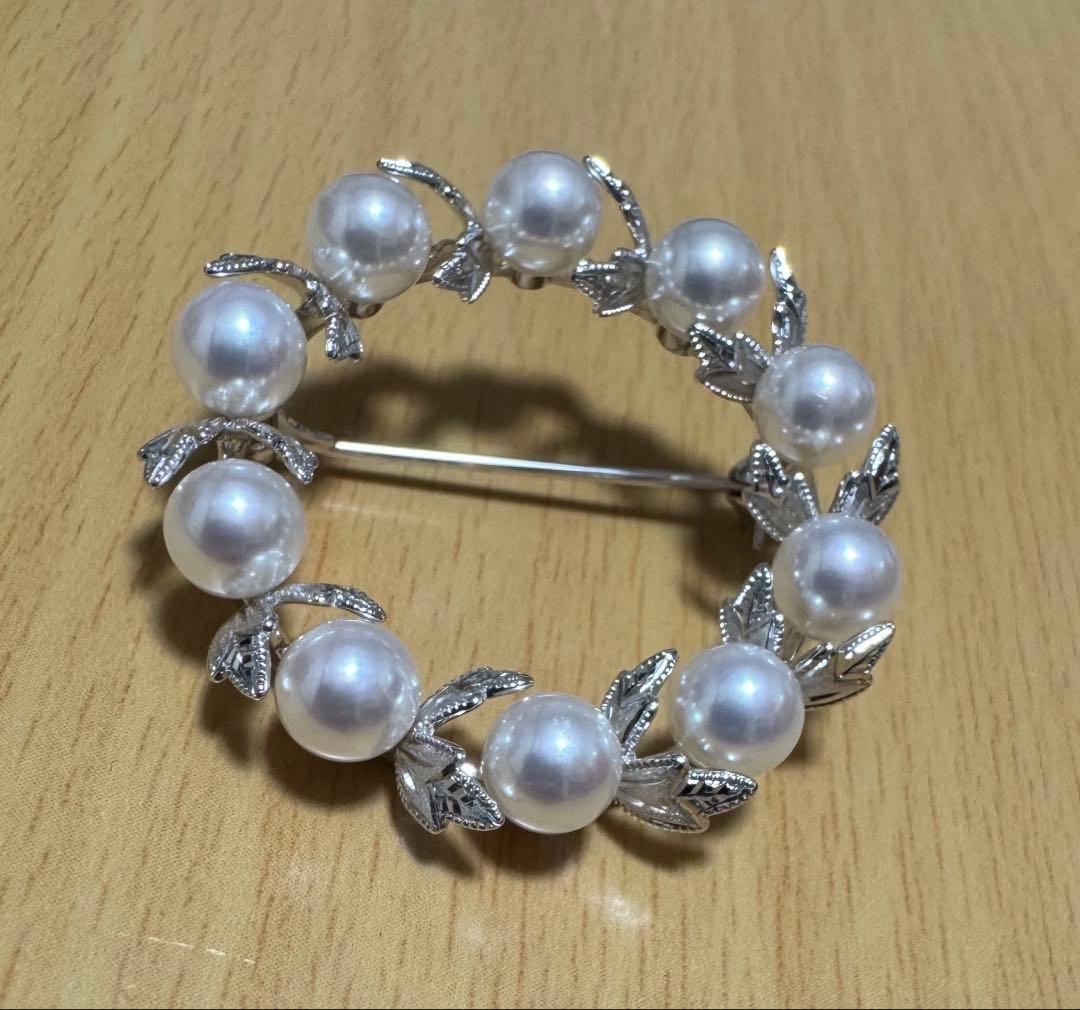 ミキモト MIKIMOTO ブローチ パール シルバー