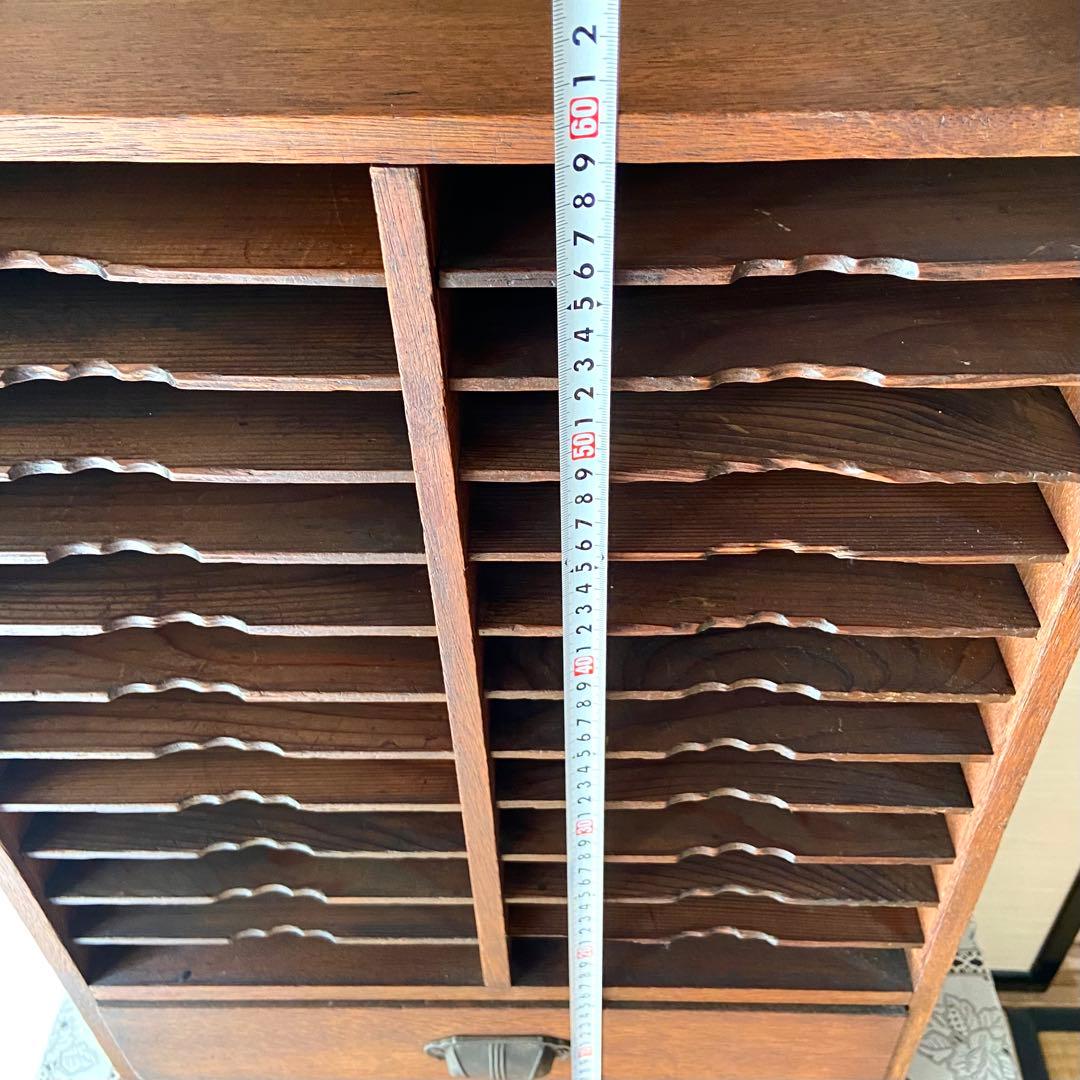 ビンテージ　古道具　木製　カルテ棚　書類棚　店舗什器　戸棚　箪笥　古民具