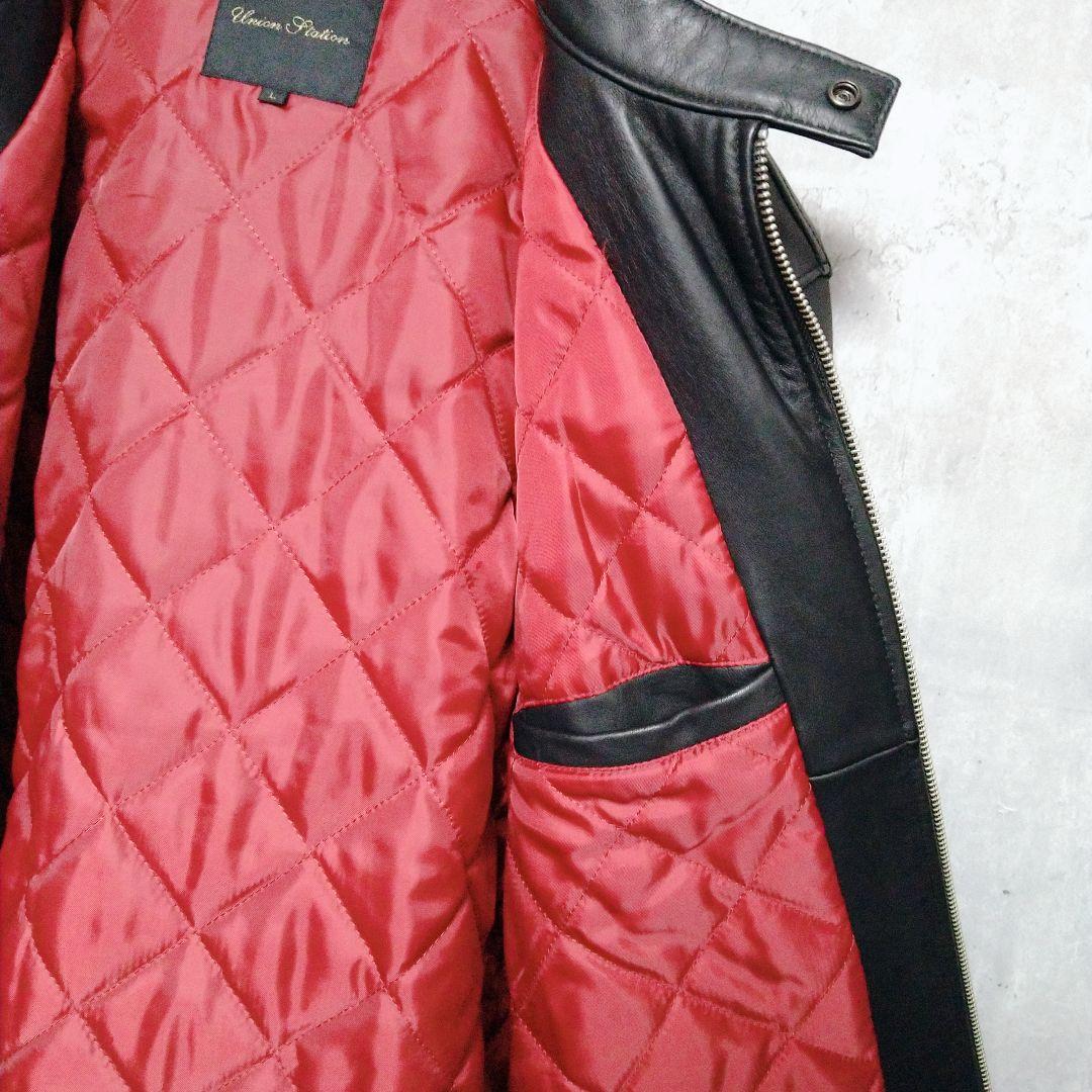 【美品】ユニオンステーション メンズビギ レザージャケット 羊革 Lサイズ