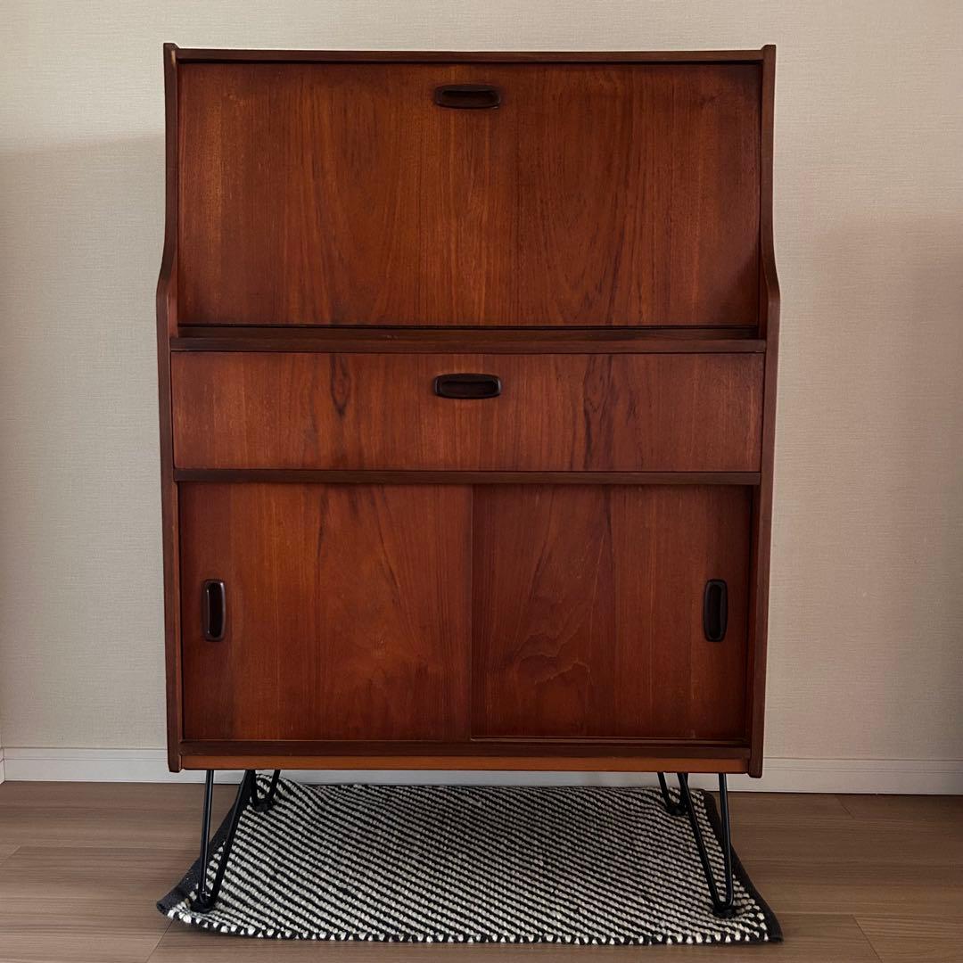 【希少】英国ヴィンテージ チーク材 ライティングビューロー1960s