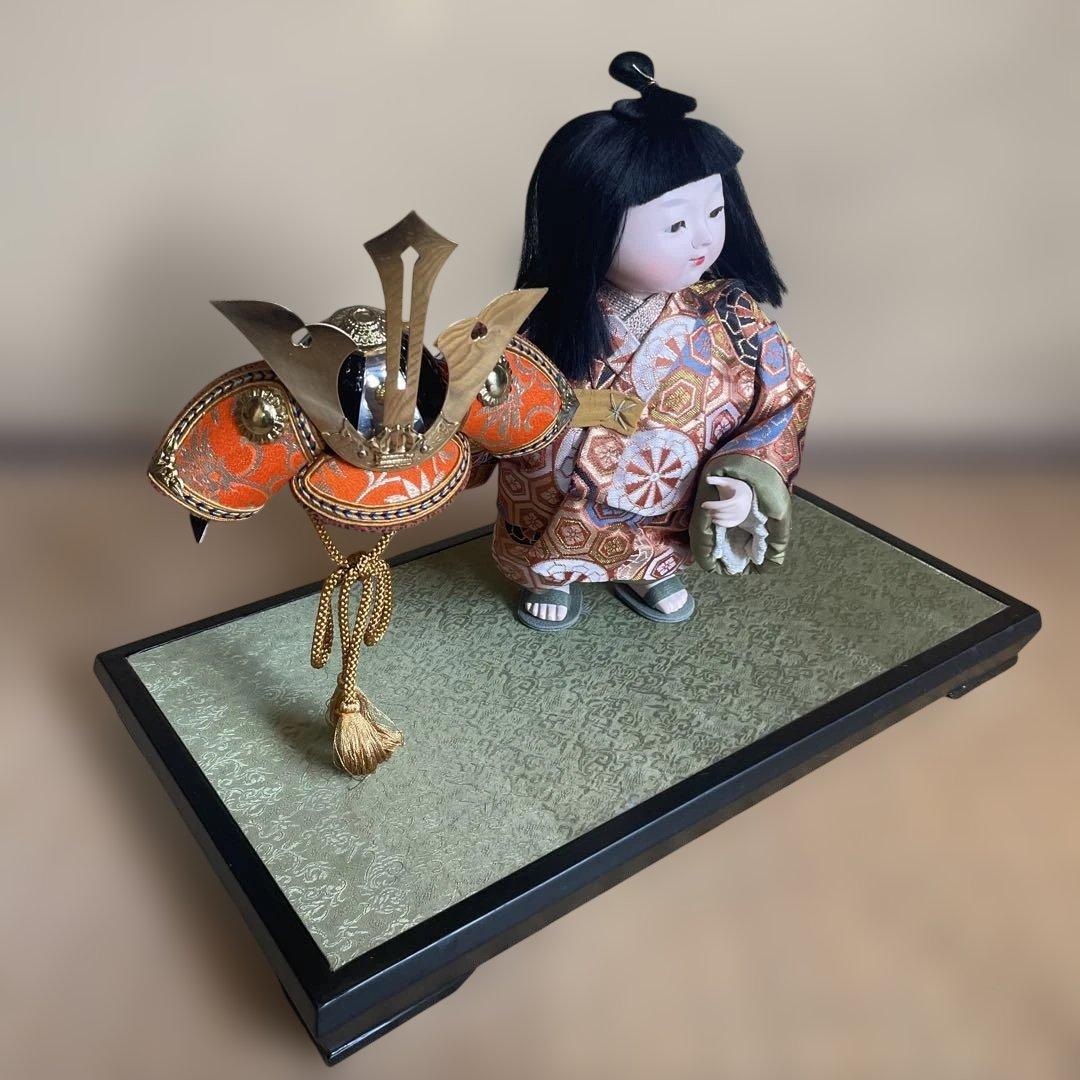 御所人形 初陣 玉童作 兜付き