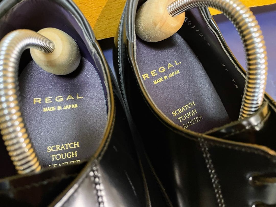 【りーま様】リーガルストレートチップビジネスシューズスクラッチタフレザー24.5