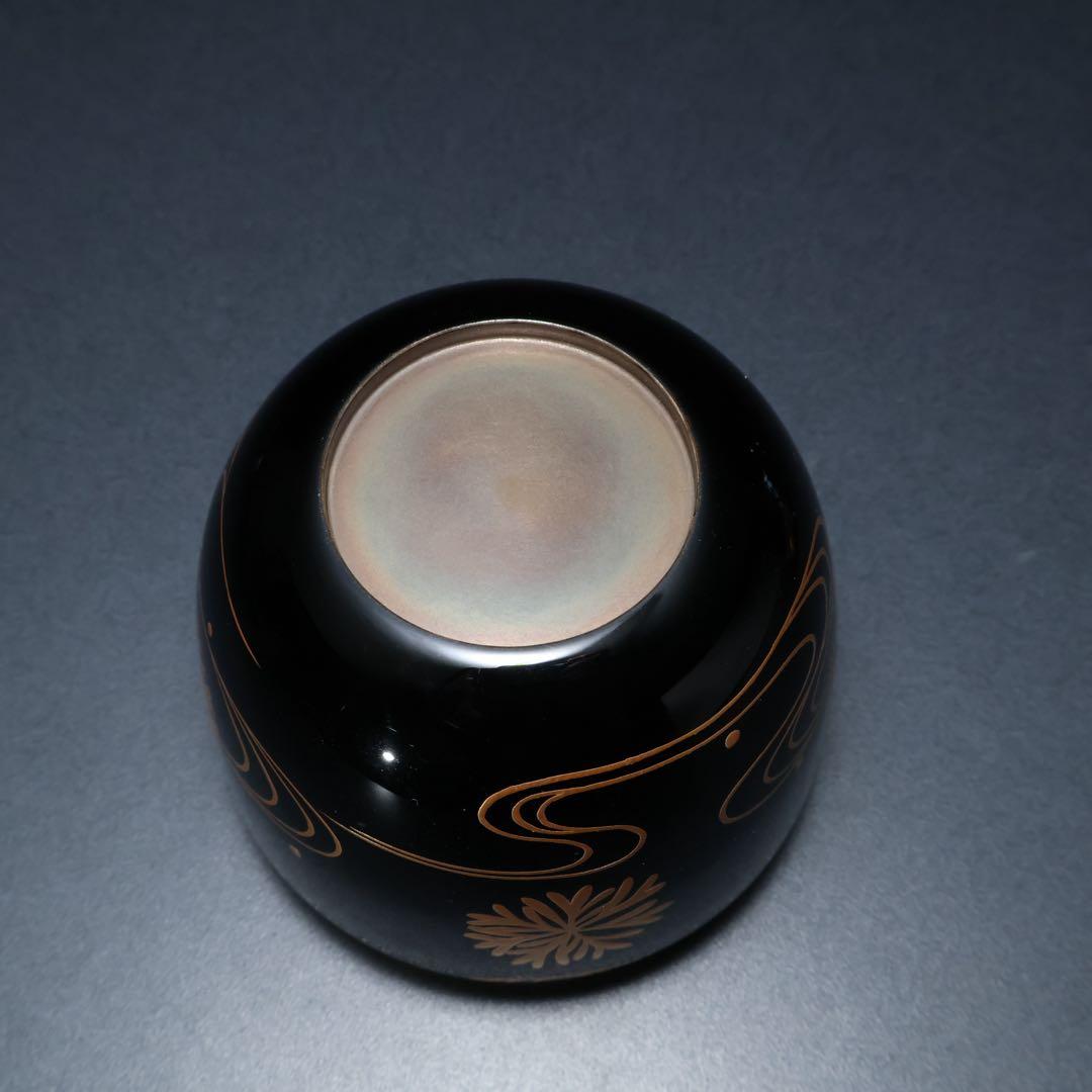 棗　光琳波に海松蒔絵　内銀仕上げ　金蒔絵　夏　R1415お10