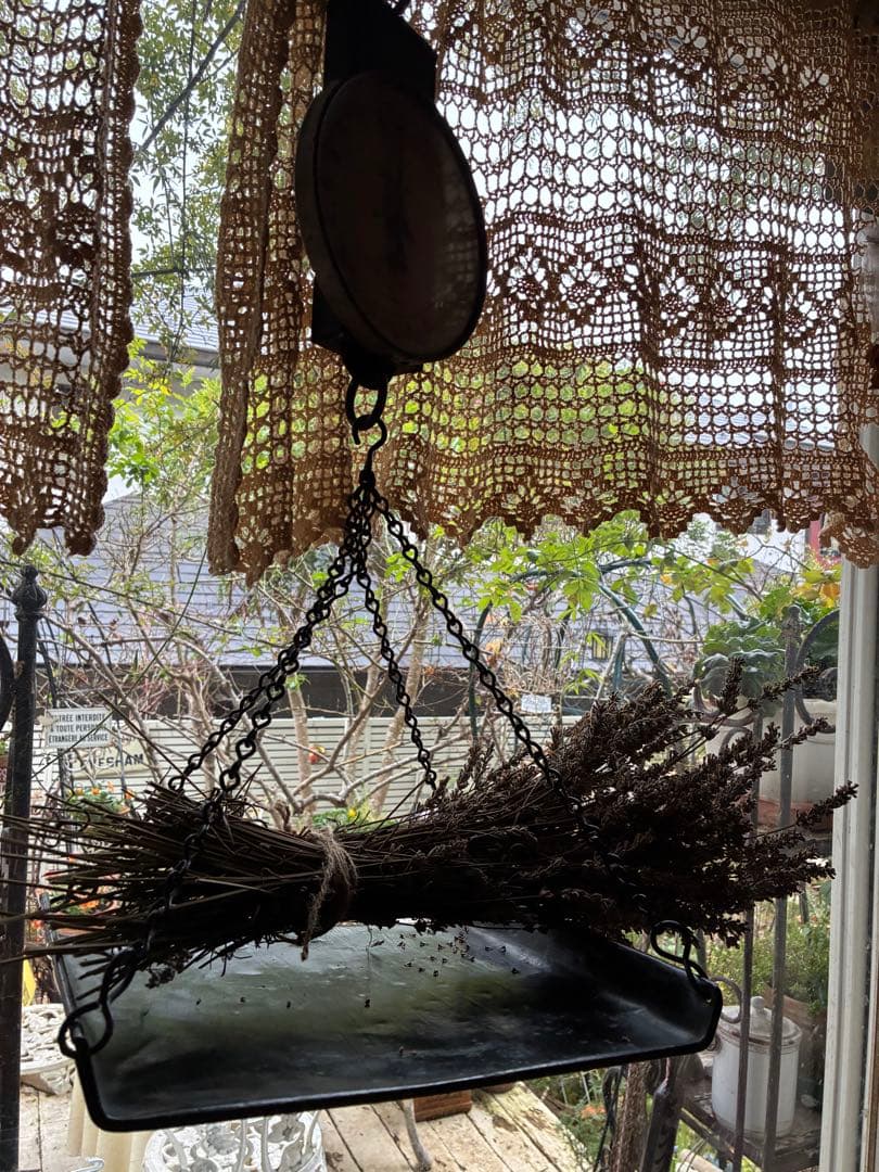 アンティーク　ハンギング　スケール　お皿チェーン付き　秤はかり　アメリカ100年