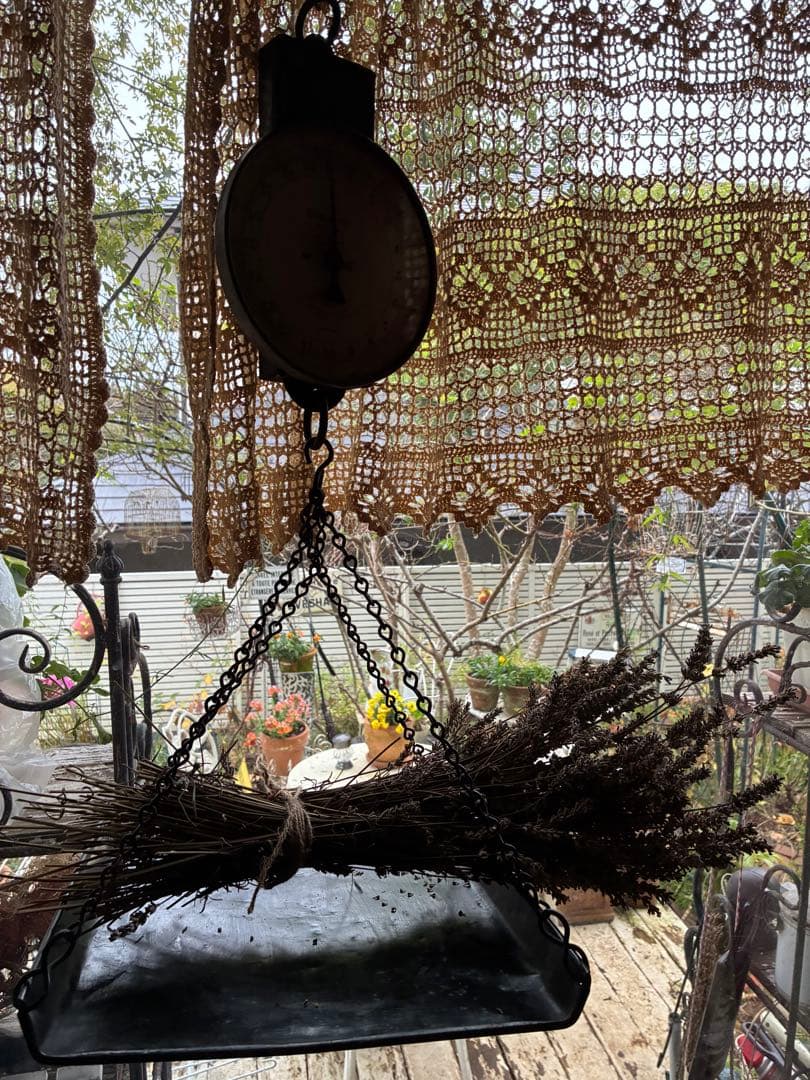 アンティーク　ハンギング　スケール　お皿チェーン付き　秤はかり　アメリカ100年