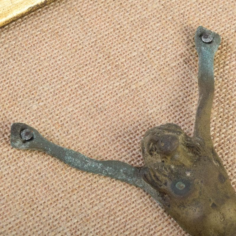 キリスト教　銅製　キリスト磔刑像　額装　C　9172