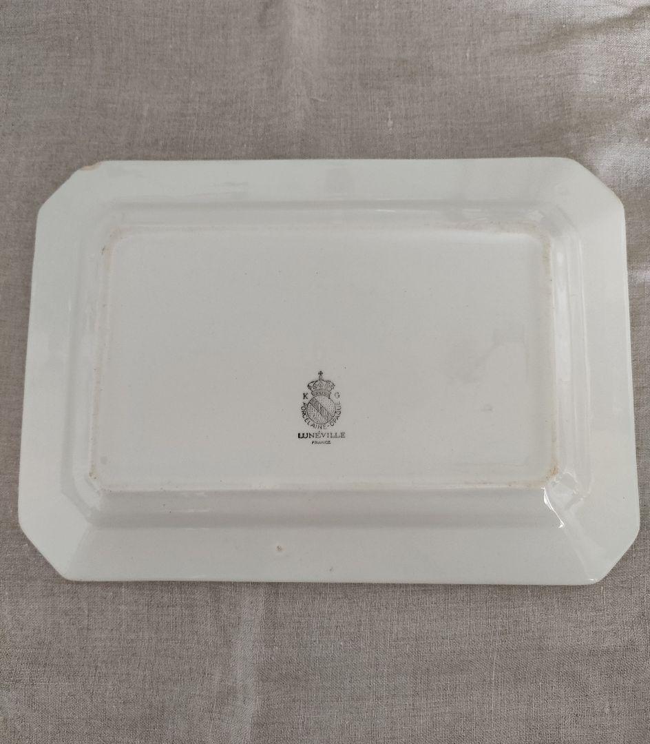 フランスアンティーク　LUNEVILLスクエアプレート