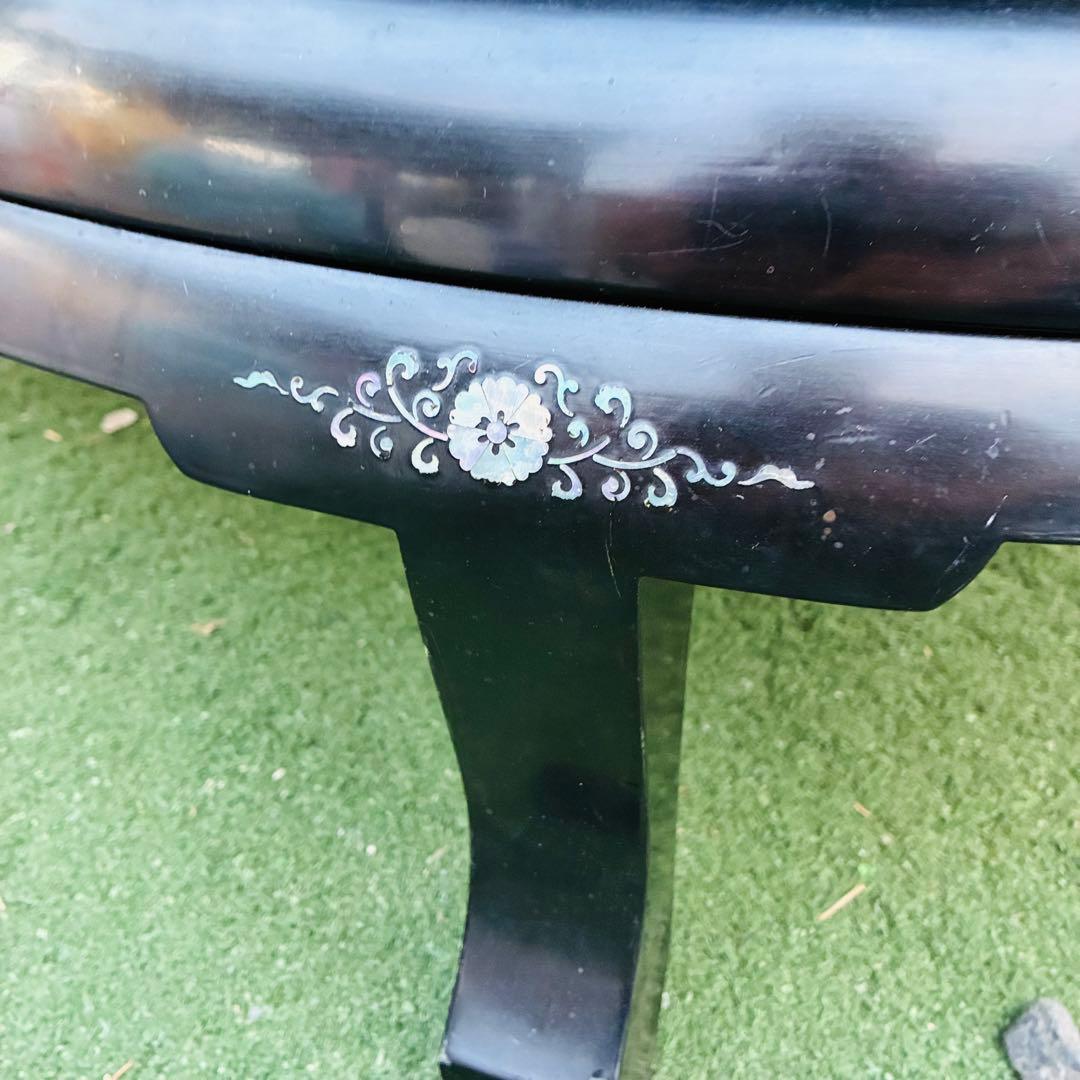 座卓 鳳凰アート 螺鈿細工 鳳凰 座卓テーブル黒 漆塗