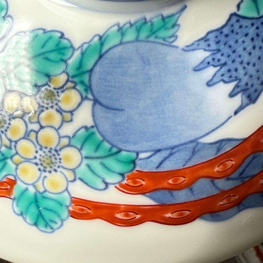 人間国宝　十三代　今泉今右衛門　錦　野菜絵蓋物　五客　共箱　有田焼　鍋島様式