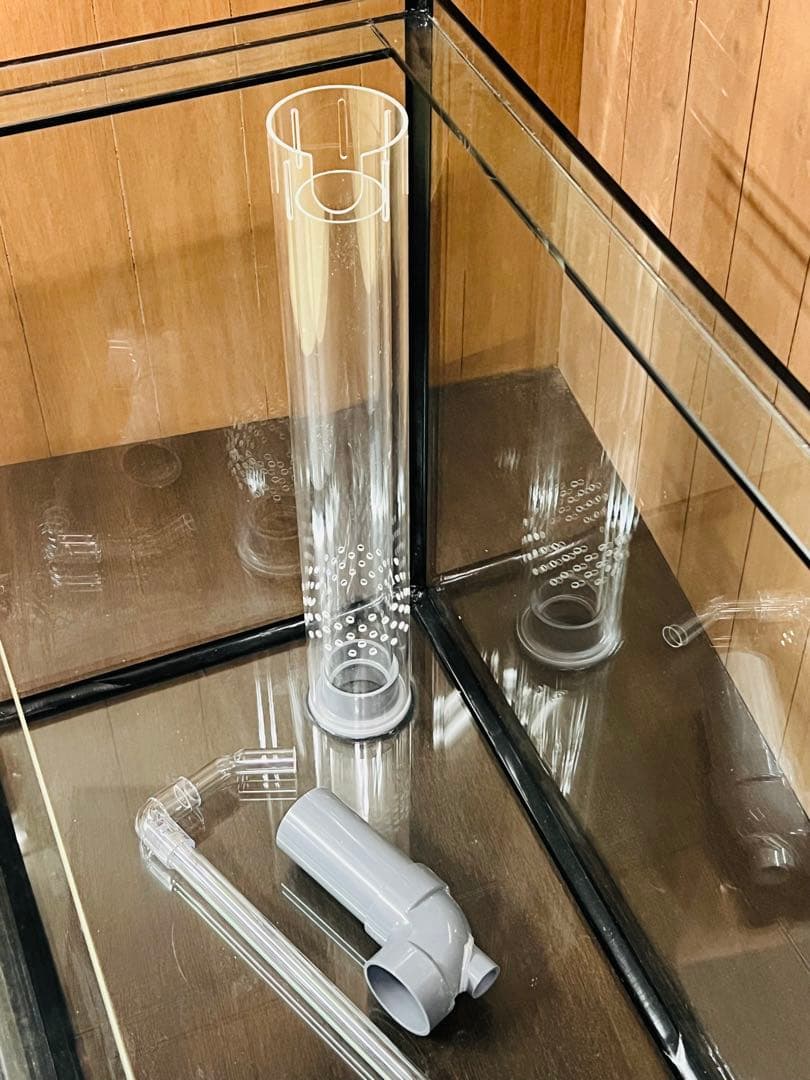 1200ｘ450ｘ600㎜オールガラス オーバーフロー水槽 フランジ加工付き