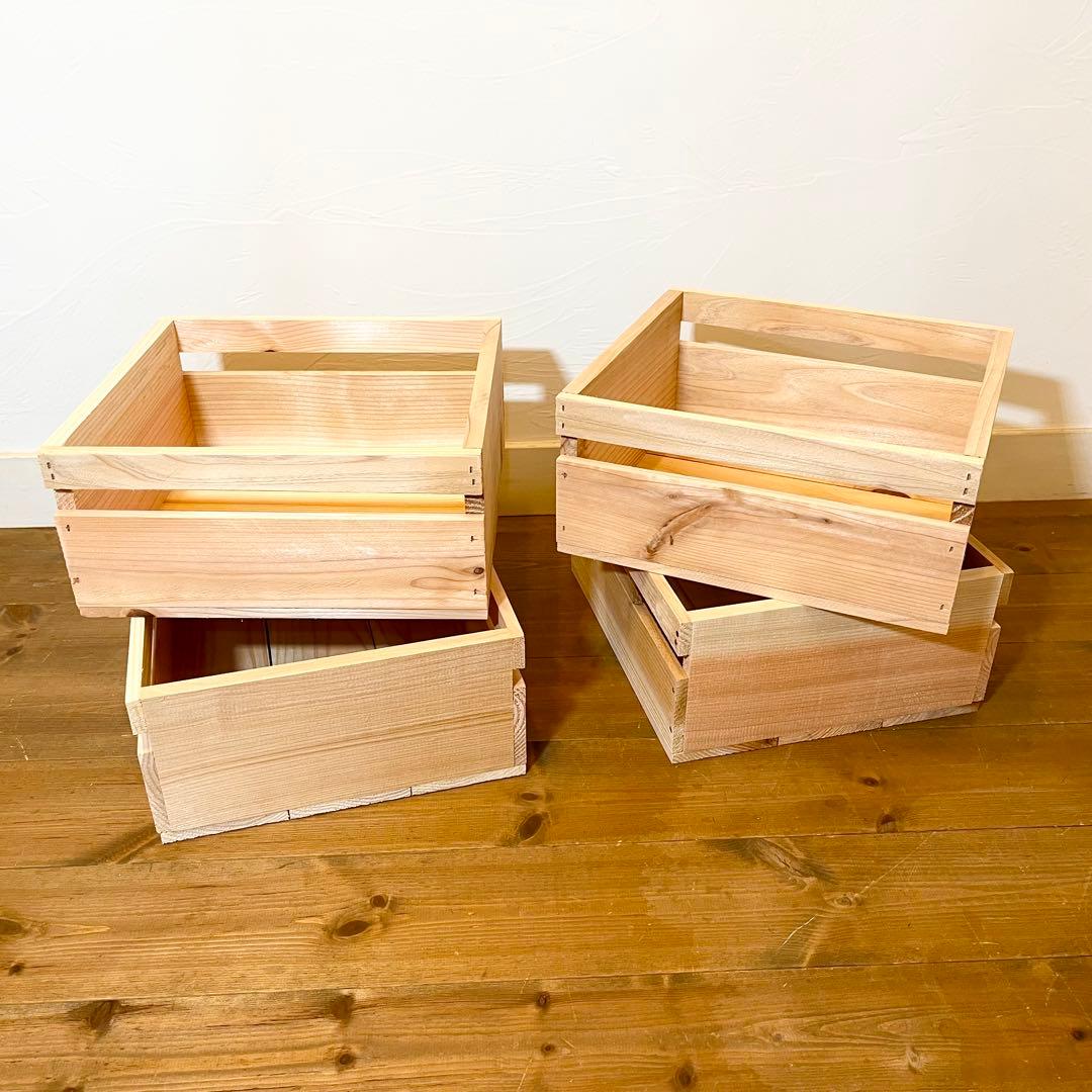 marumaru りんご箱 3箱 & 収納小箱 2箱