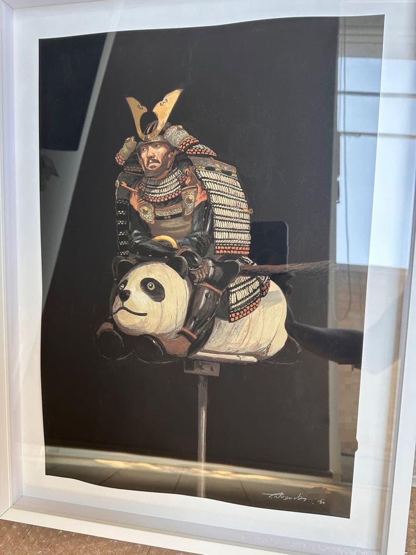 野口哲哉作品「Panda is coming」 額装 真作 版画　購入保留