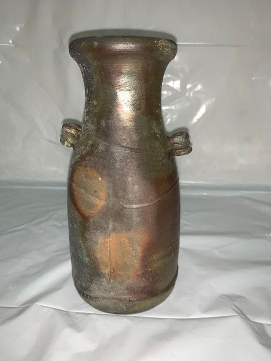 備前焼  瀬尾楽三作  耳付花入