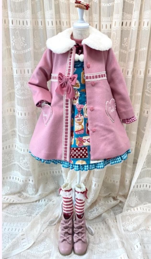 ♥キキ様♥️シャーリーテンプル♥リボンウールコート&デニムパンツ♥120♥