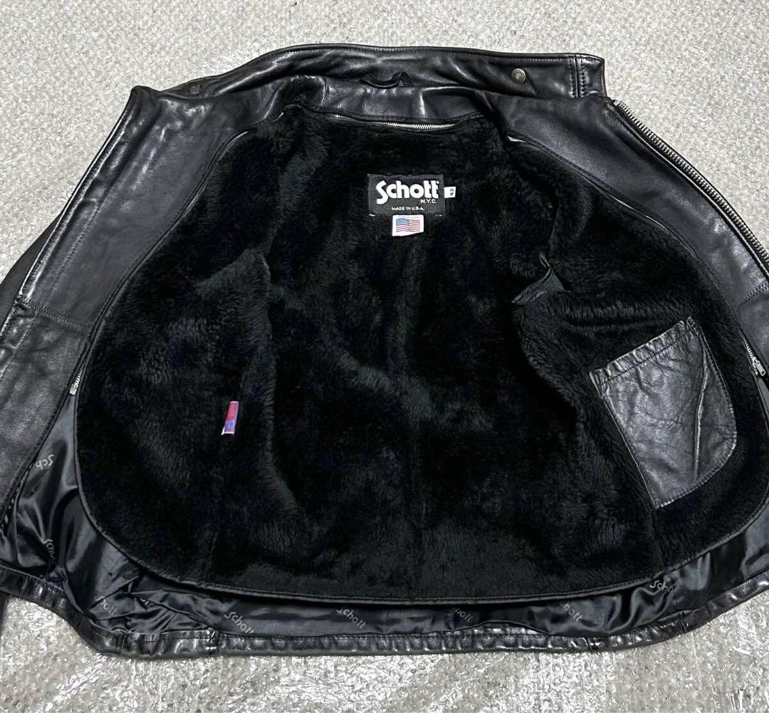 ③schott【42】641ライナー付 米国製◇革ジャンninjaハーレーgpz
