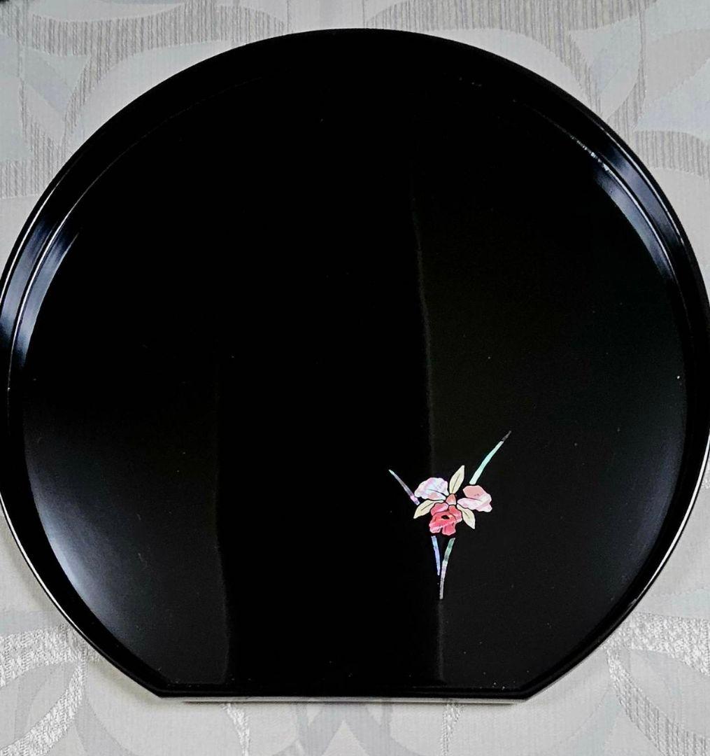 【最終値下げ】黒い輪島塗の盆5枚セット　銘々盆