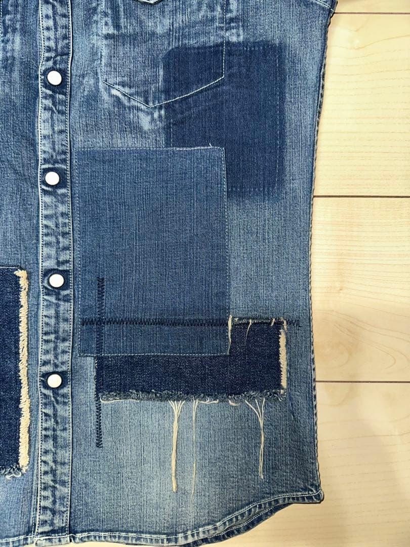 B’z稲葉浩志さん着用 AKMパッチワークウェスタン ストレッチデニムシャツ