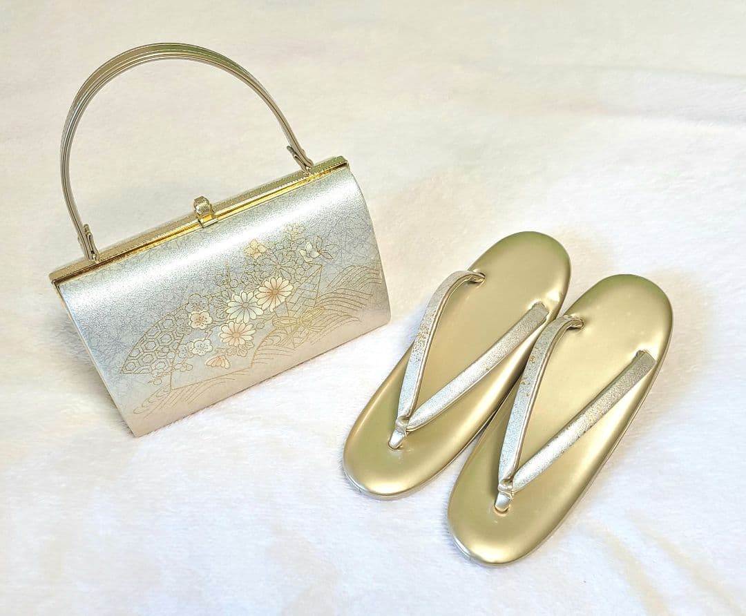 未使用品 草履バッグセット⑨ シルバーゴールド 卒業 入学 結婚 留袖 付下 金