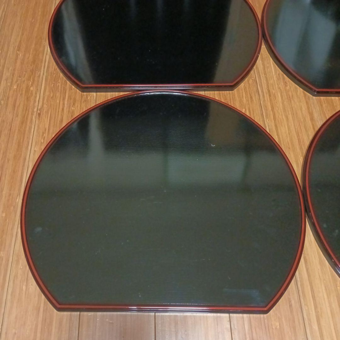 半月両面お膳4枚セット 金のランチョマット ゴールド リバーシブル お正月 お祝